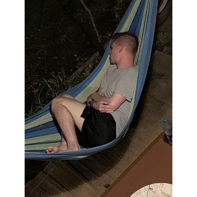 spencer looks very comfortable in the hammock